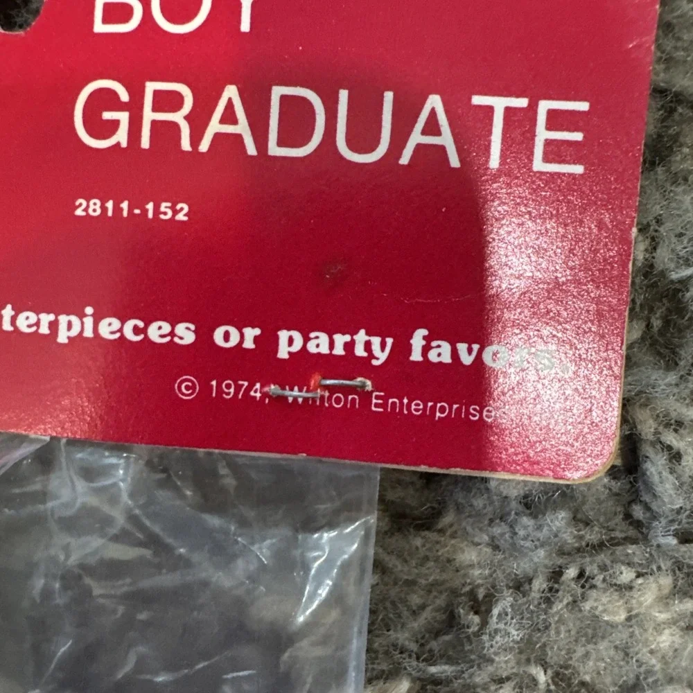 RARE Vintage Wilton Graduation Boy Cake‎ Topper New In Bag- Party Pleasers